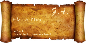 Fáth Alda névjegykártya